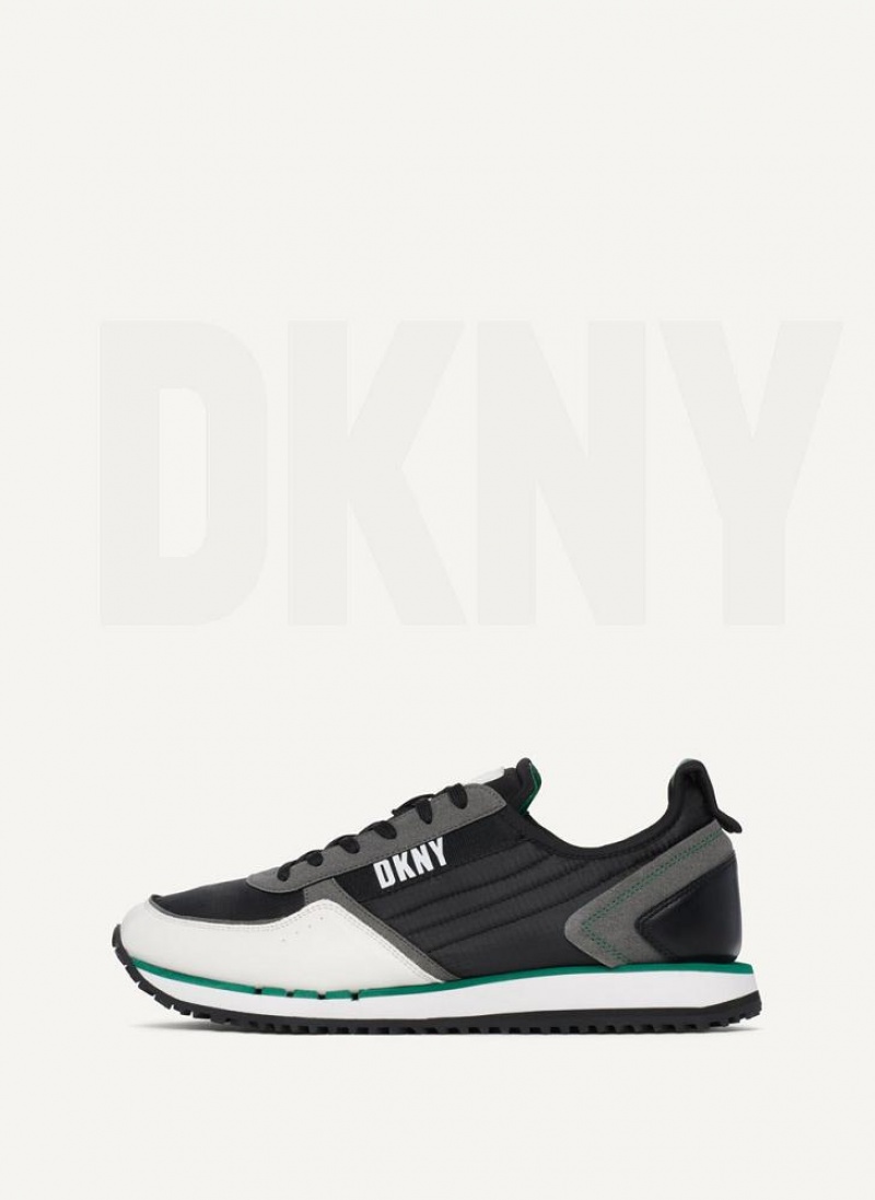 Green Men\'s DKNY Side Logo Sneakers | Australia-D1319