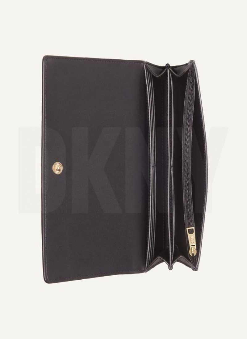Green Women's DKNY Continental Raised Logo Wallets | Australia-D0704