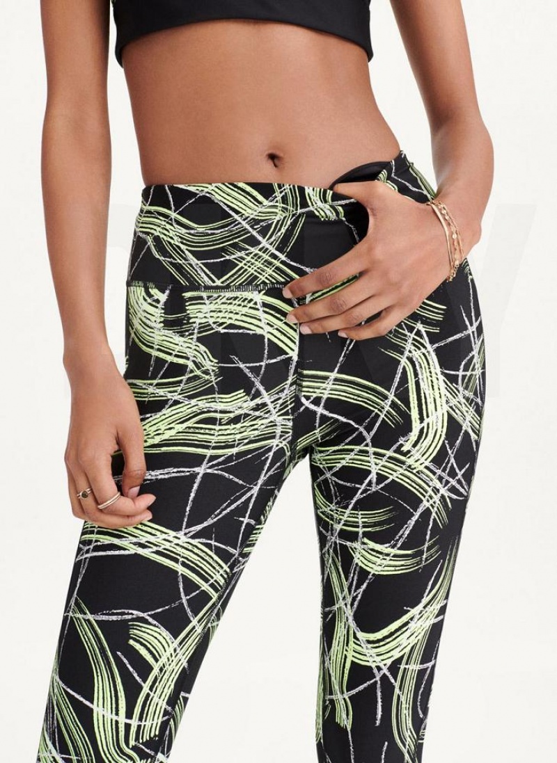 Green Women's DKNY Electric Shock Print High Waist Leggings | Australia-D0886