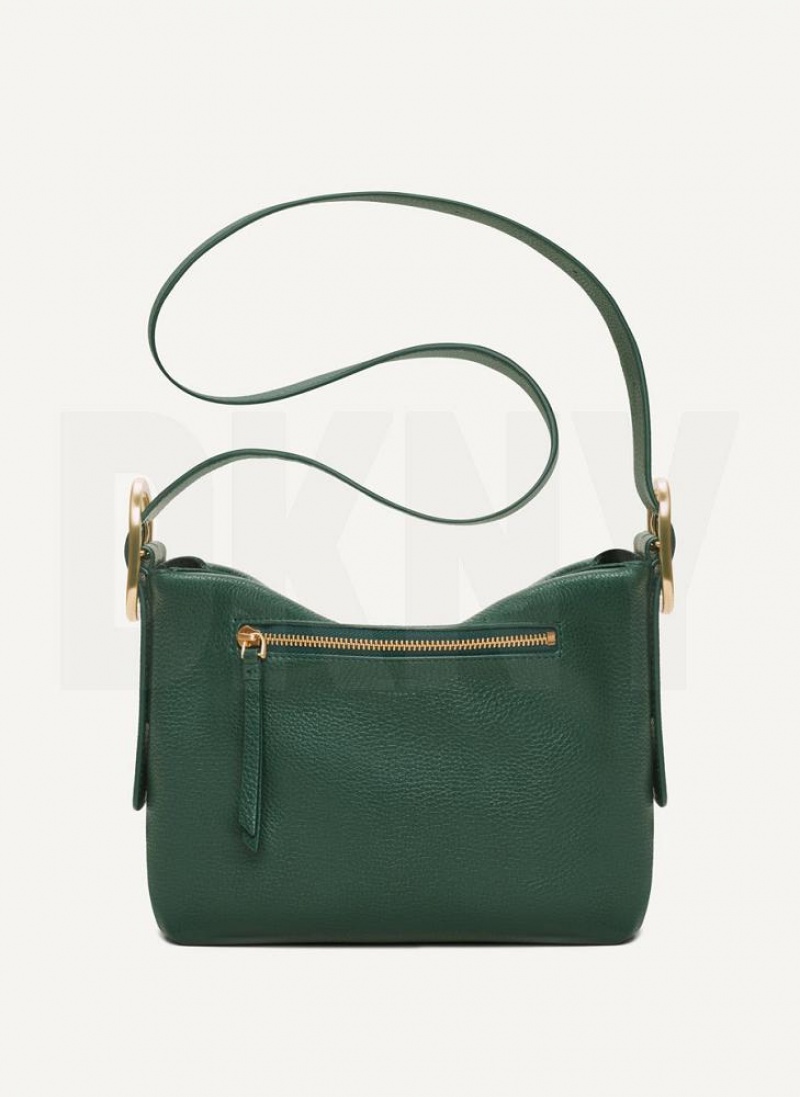 Green Women's DKNY Medium Buckle Crossbody Bags | Australia-D1500