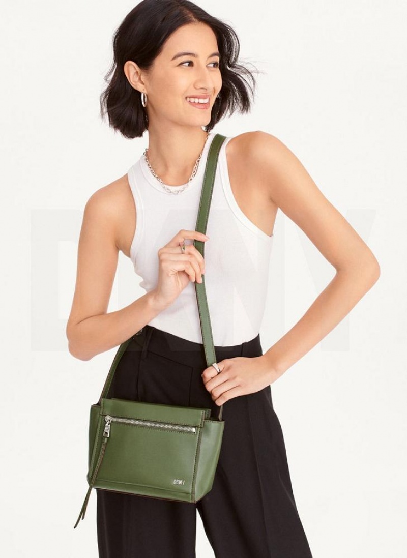 Green Women's DKNY Pax Crossbody Bags | Australia-D1356
