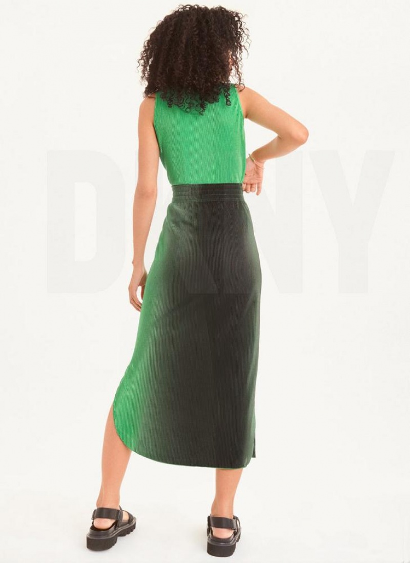 Green Women's DKNY Pleated Skirts | Australia-D1730