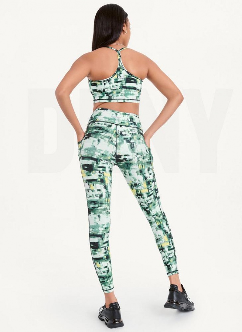 Green Women's DKNY Printed Leggings | Australia-D1089