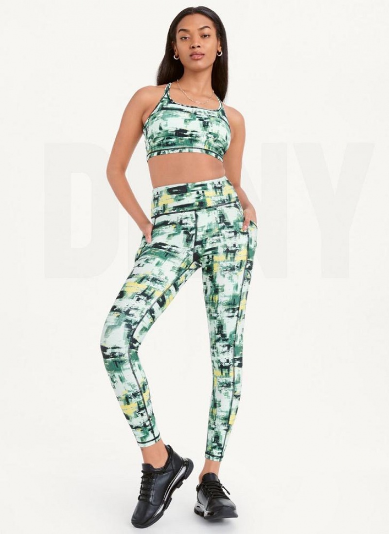 Green Women's DKNY Printed Leggings | Australia-D1089