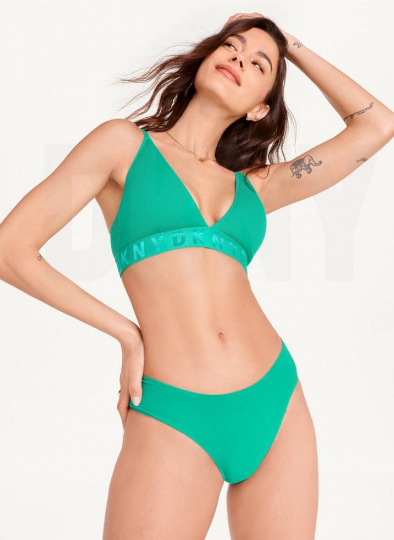 Green Women\'s DKNY Seamless Litewear Rib Bikini Panties | Australia-D1222