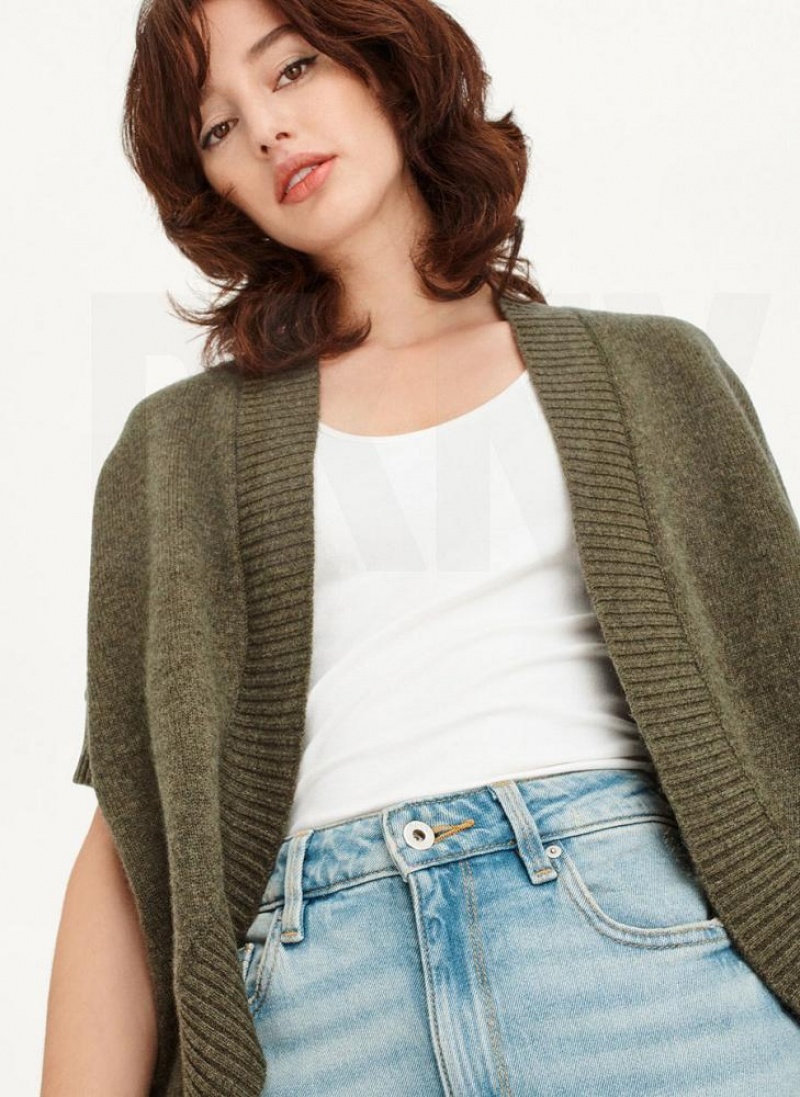 Green Women\'s DKNY Shrug Short Sleeve Cardigan Sweaters | Australia-D1429