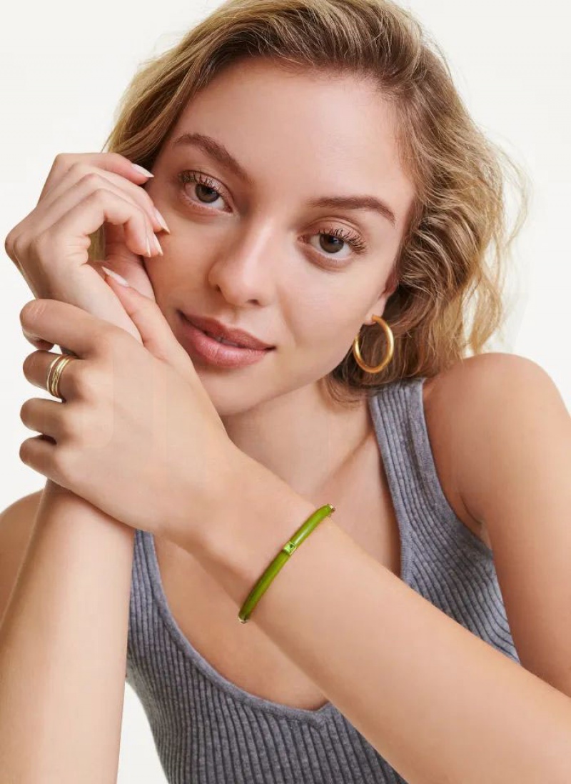 Green Women's DKNY Square Stone Bangle | Australia-D0193
