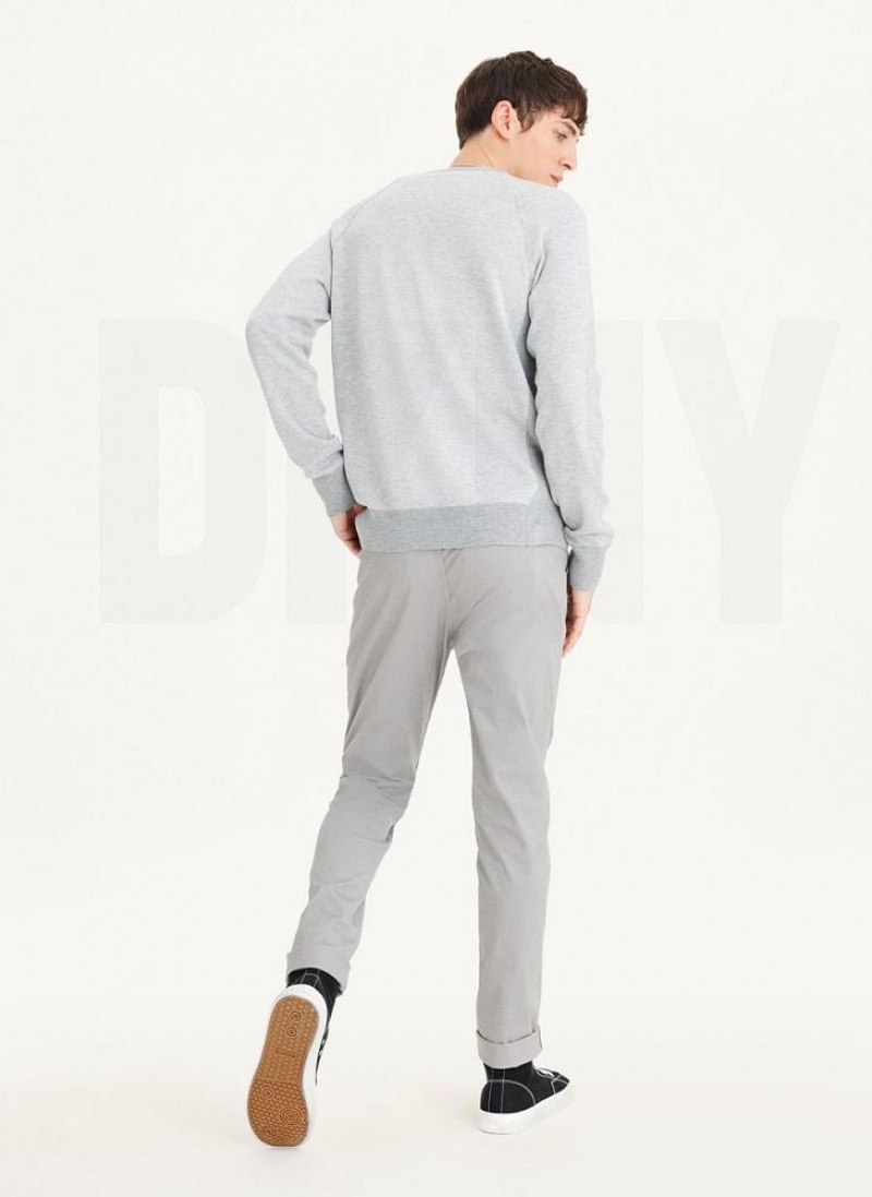 Grey Men's DKNY Birdseye Raglan Sleeve Sweaters | Australia-D1579