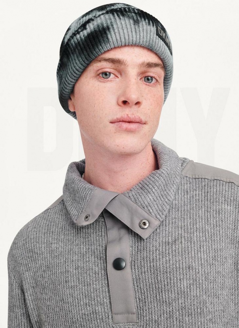 Grey Men's DKNY Double Knit Rib Funnel Neck Sweaters | Australia-D1257