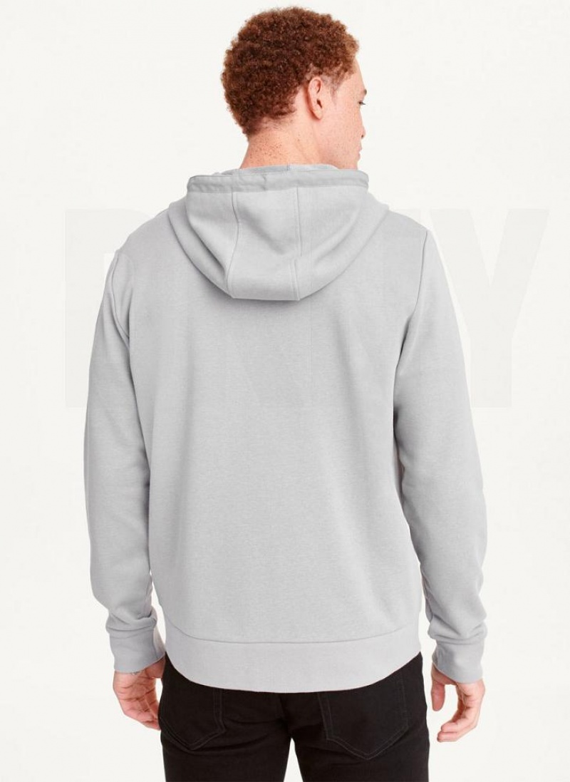Grey Men's DKNY Full-Zip Hoodies | Australia-D1097