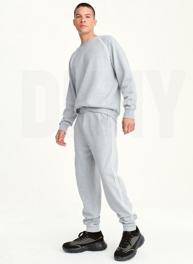 Grey Men's DKNY Logo Tape Detail Joggers | Australia-D1041
