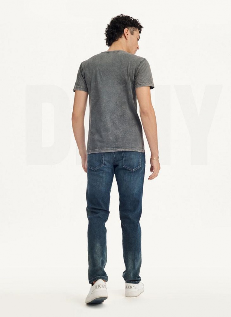 Grey Men's DKNY Mineral Wash T Shirts | Australia-D1961