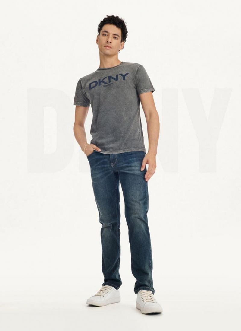 Grey Men's DKNY Mineral Wash T Shirts | Australia-D1961