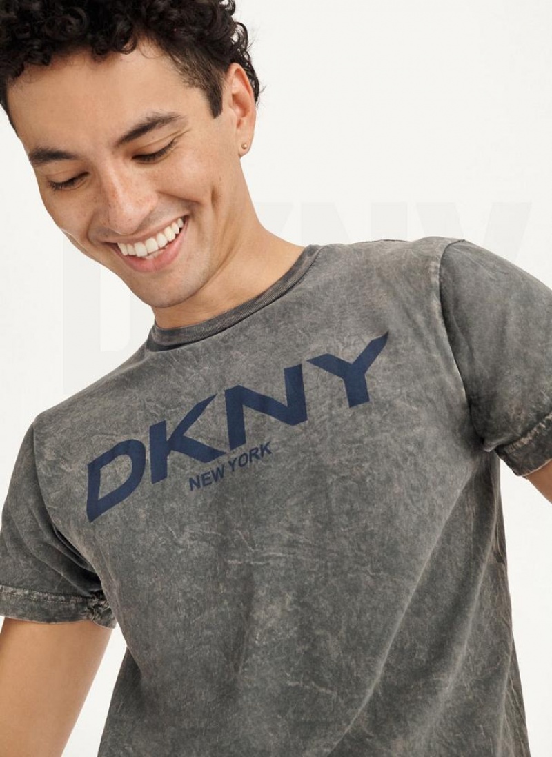 Grey Men\'s DKNY Mineral Wash T Shirts | Australia-D1961
