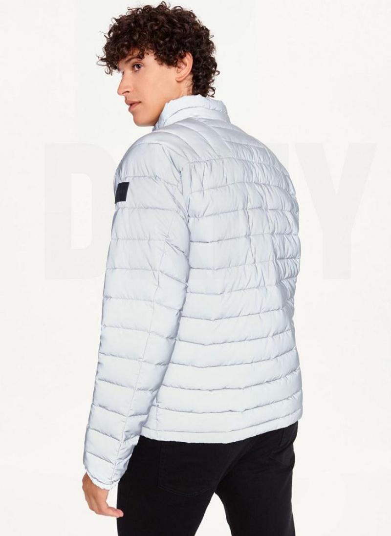 Grey Men's DKNY Packable Puffer Jacket | Australia-D0378