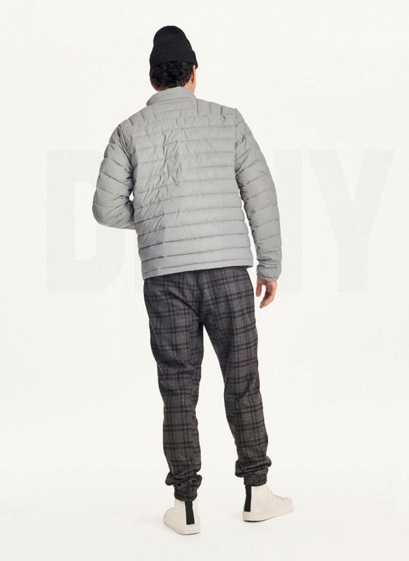 Grey Men's DKNY Packable Puffer Jacket | Australia-D1617