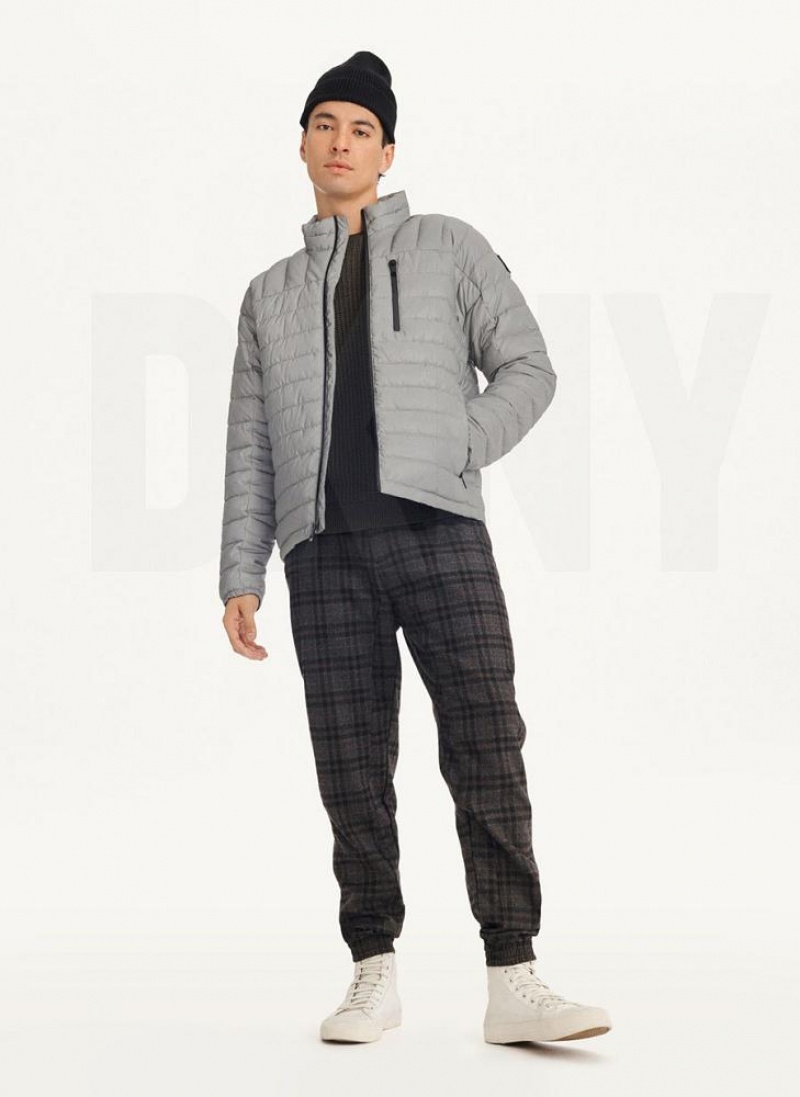 Grey Men's DKNY Packable Puffer Jacket | Australia-D1617