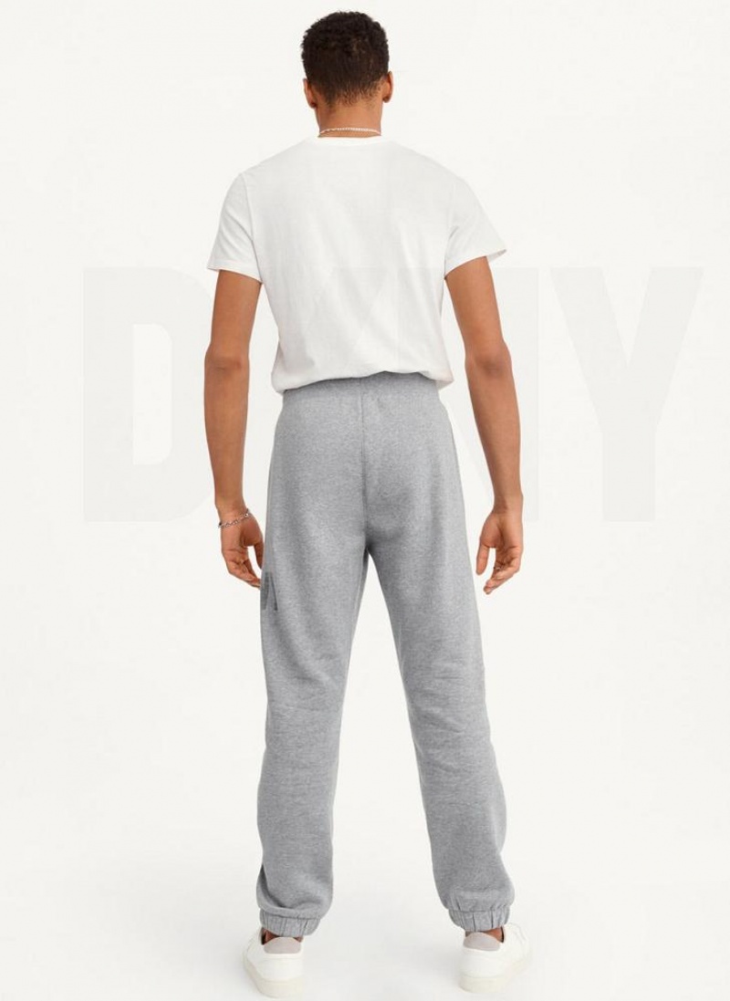 Grey Men's DKNY Shadow Logo Joggers | Australia-D1136