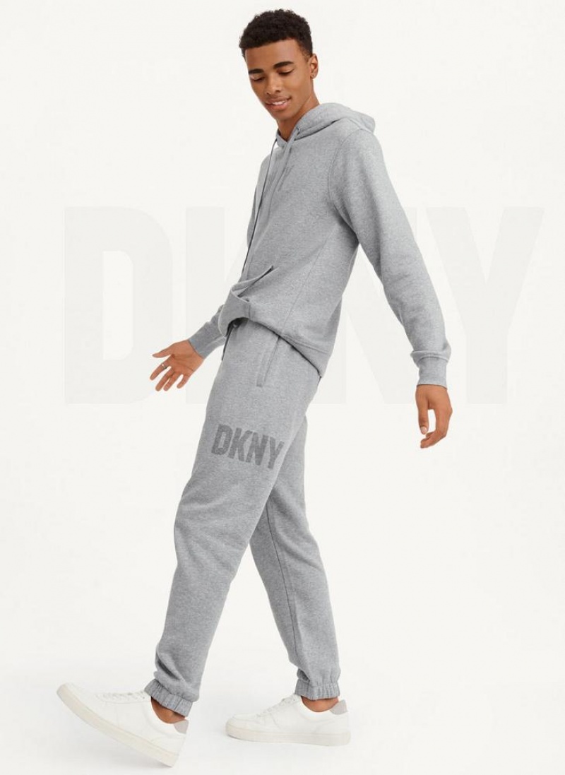 Grey Men's DKNY Shadow Logo Joggers | Australia-D1136