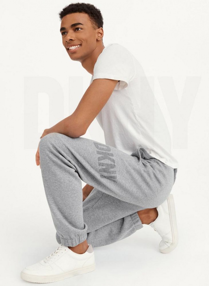 Grey Men's DKNY Shadow Logo Joggers | Australia-D1136