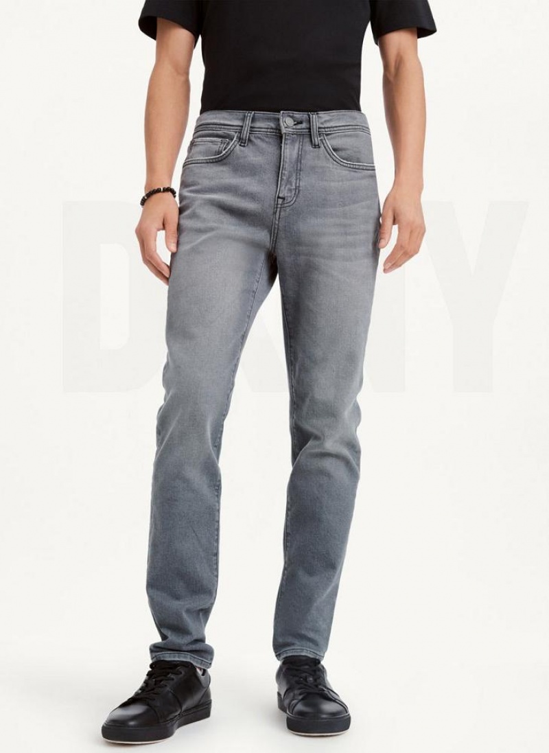 Grey Men\'s DKNY Skinny Grey Wash Jeans | Australia-D1406