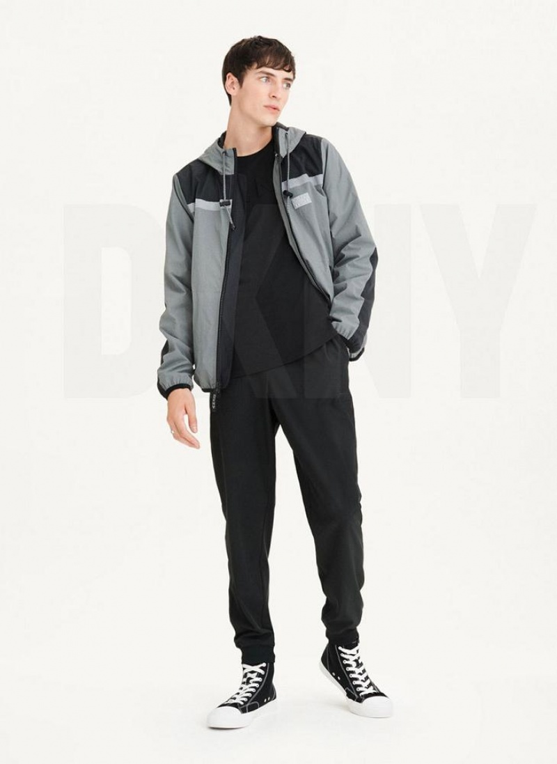Grey Men's DKNY Tech Cotton Touch Nylon Jackets | Australia-D0988