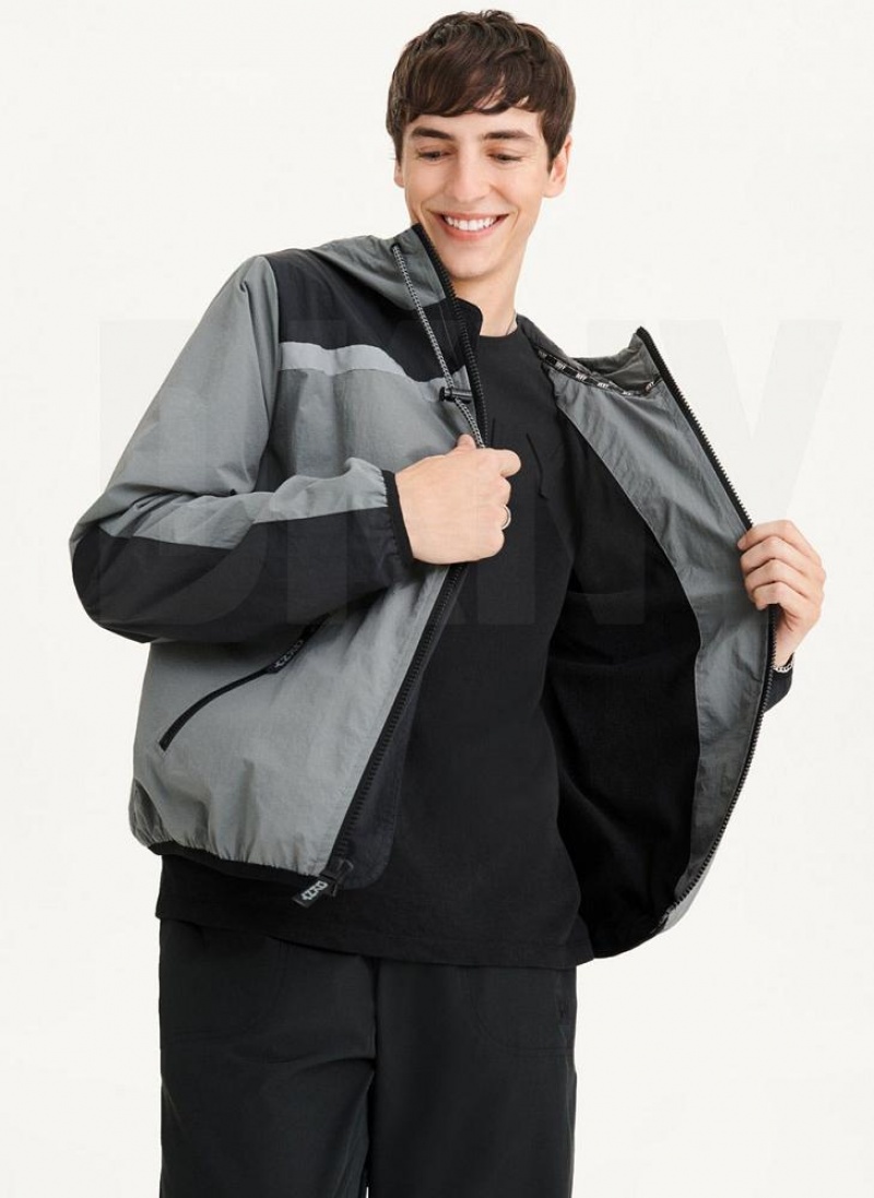 Grey Men's DKNY Tech Cotton Touch Nylon Jackets | Australia-D0988