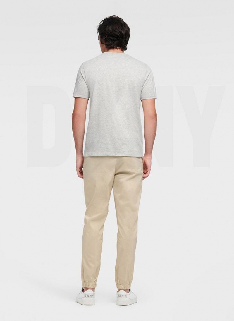 Grey Men's DKNY Views Graphic T Shirts | Australia-D0895