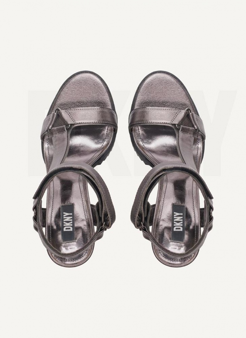 Grey Women's DKNY Bayli Metallic Heels | Australia-D0450
