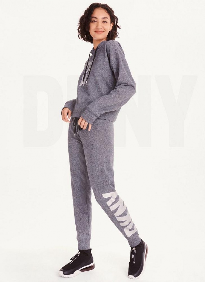 Grey Women's DKNY Exploded Logo Joggers | Australia-D1275