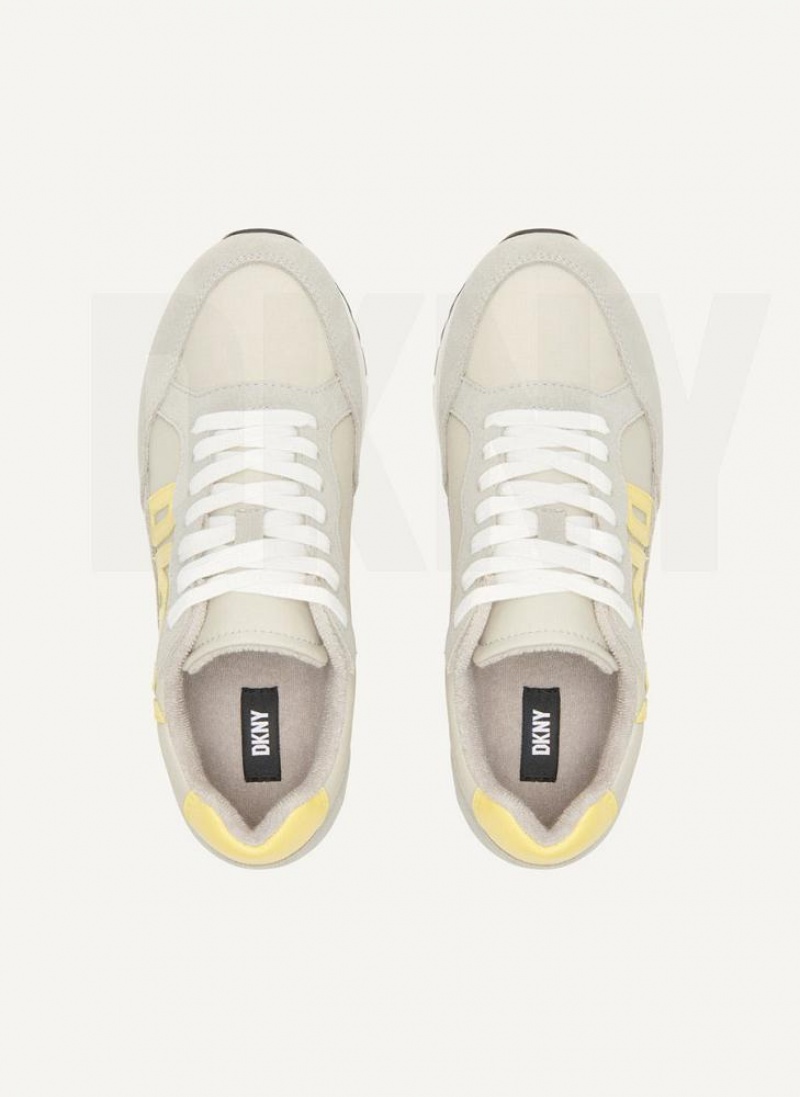 Grey Women's DKNY Exploded Logo Retro Sneakers | Australia-D1843