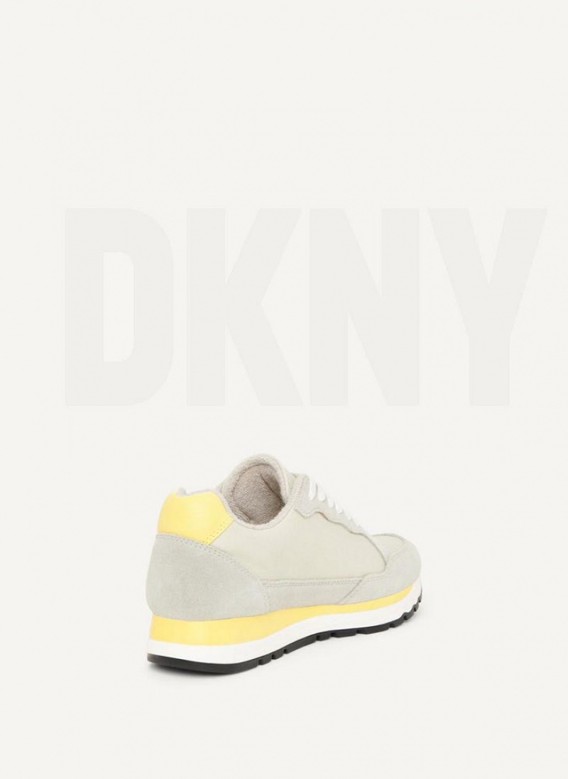 Grey Women's DKNY Exploded Logo Retro Sneakers | Australia-D1843