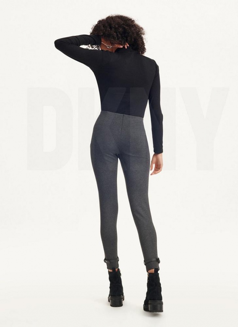 Grey Women's DKNY Front Seam With Buckled Ankle Pants | Australia-D1427