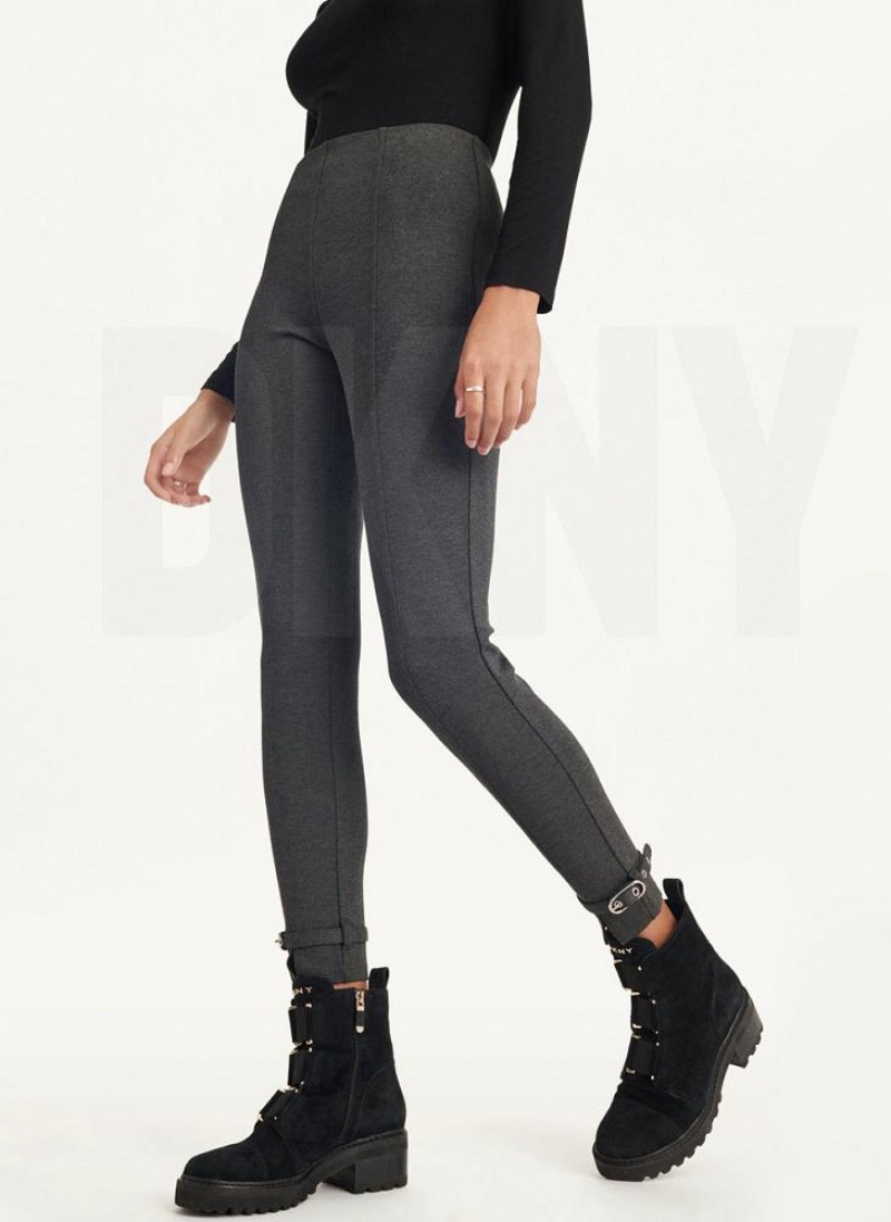 Grey Women's DKNY Front Seam With Buckled Ankle Pants | Australia-D1427