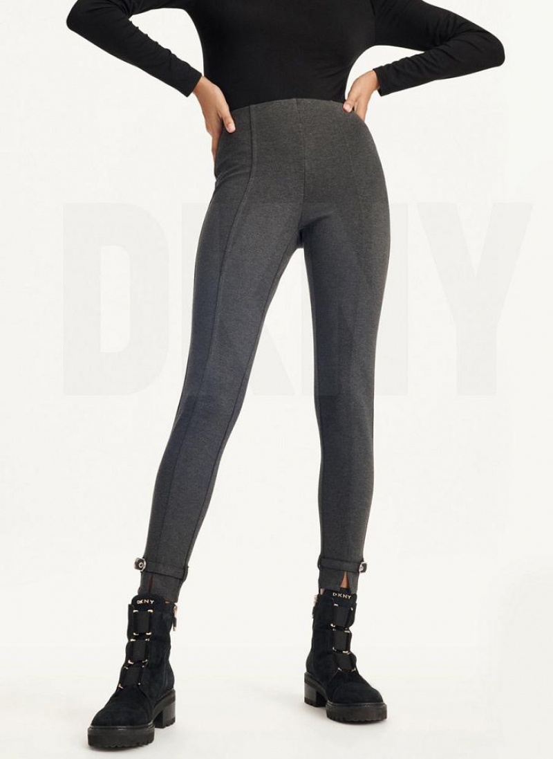 Grey Women\'s DKNY Front Seam With Buckled Ankle Pants | Australia-D1427
