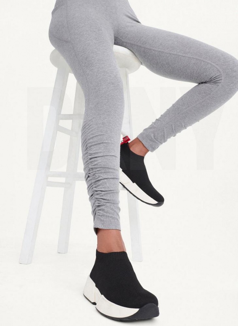Grey Women's DKNY High Waist With Ruched Details Leggings | Australia-D1199