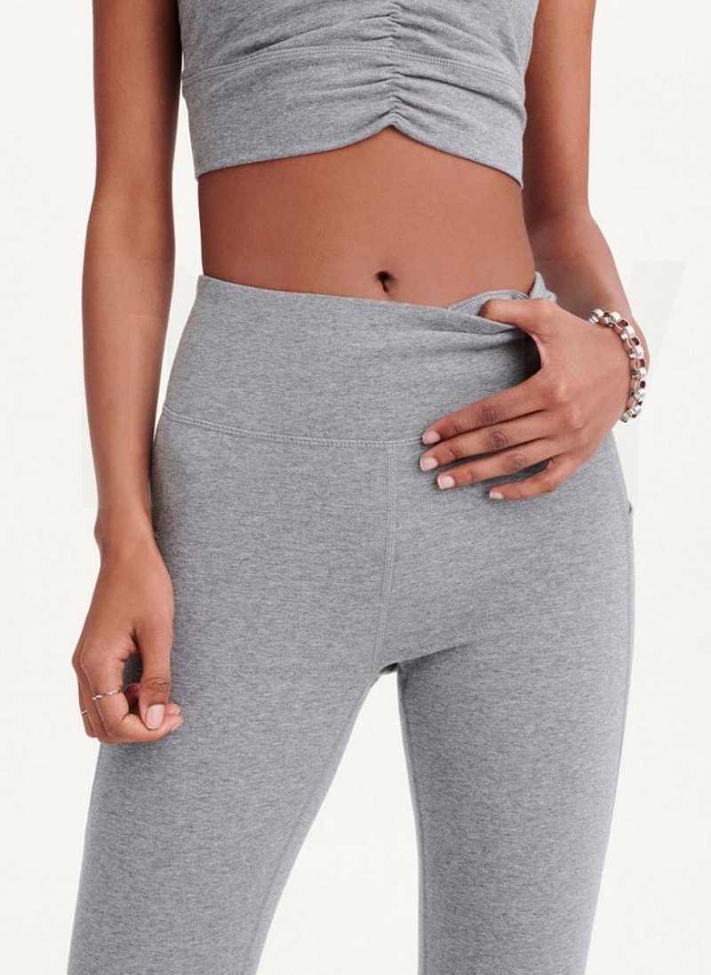 Grey Women's DKNY High Waist With Ruched Details Leggings | Australia-D1199