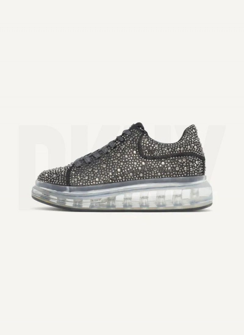 Grey Women\'s DKNY Kandas Lace up Sneakers | Australia-D1976