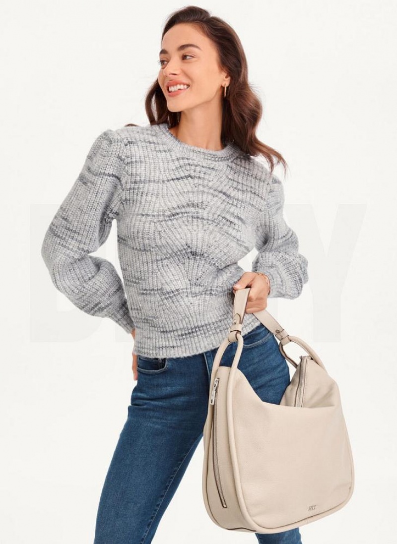 Grey Women's DKNY Phoebe Hobo Tote Bags | Australia-D0920