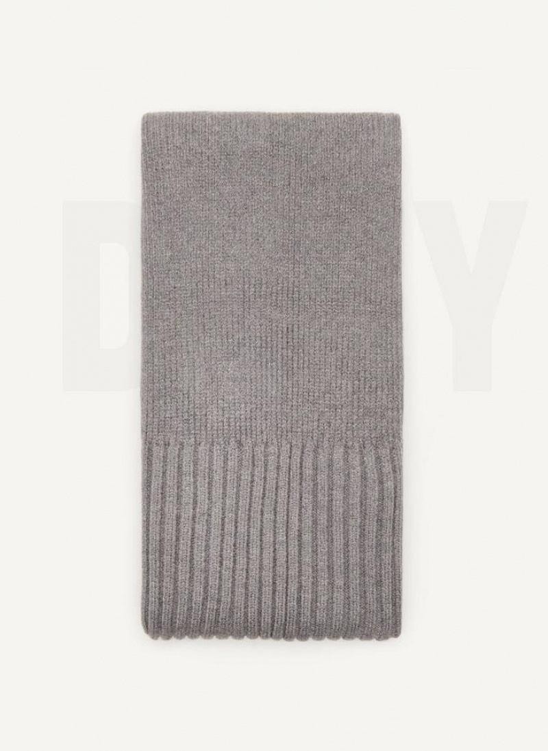 Grey Women\'s DKNY Rib Knit Oblong Scarf | Australia-D1077