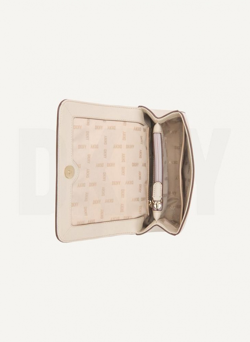 Grey Women's DKNY Sina Flap Shoulder Bags | Australia-D0344
