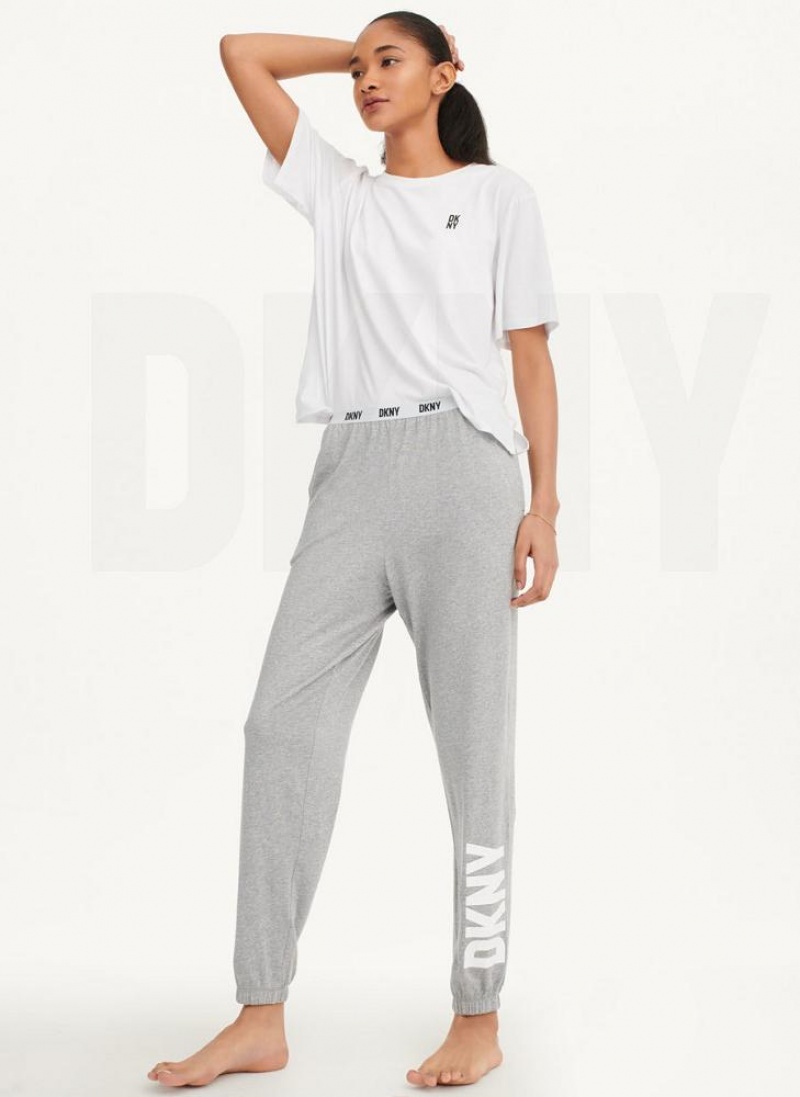 Grey Women's DKNY Sleep Jogger Pajamas | Australia-D0453