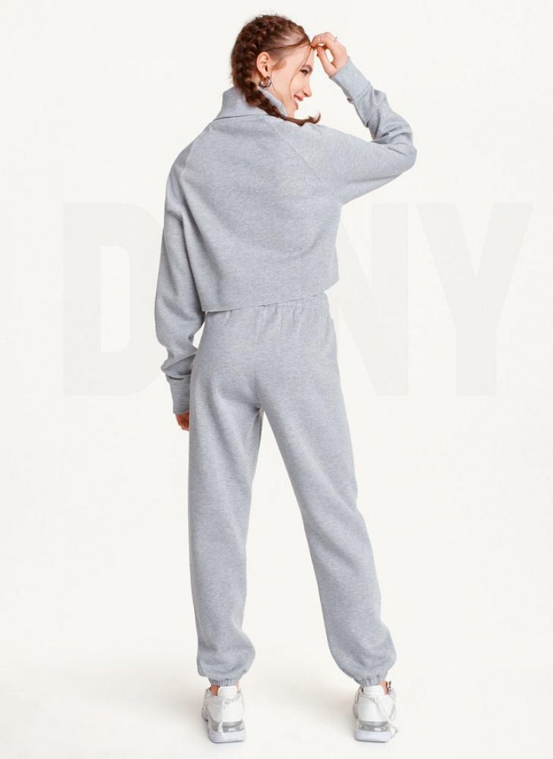 Grey Women's DKNY Sparkle Fleece High Waist Joggers | Australia-D1919