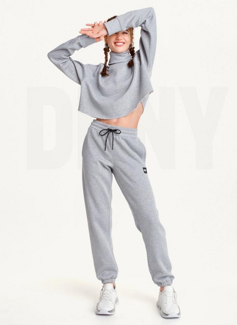 Grey Women's DKNY Sparkle Fleece High Waist Joggers | Australia-D1919