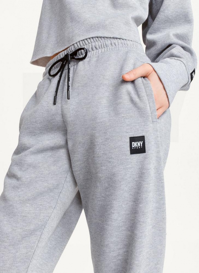 Grey Women's DKNY Sparkle Fleece High Waist Joggers | Australia-D1919