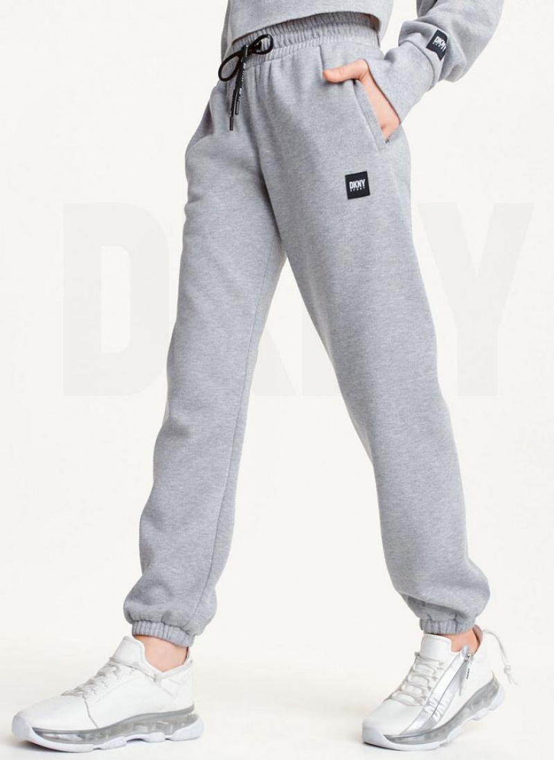 Grey Women\'s DKNY Sparkle Fleece High Waist Joggers | Australia-D1919