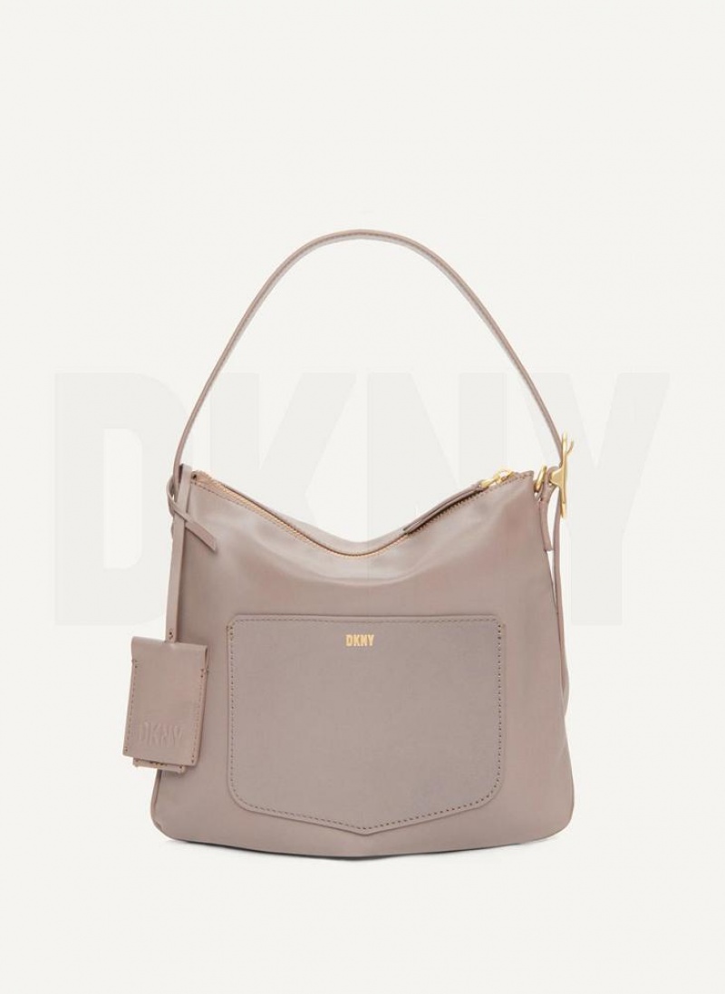 Grey Women's DKNY The Small Optimist Shoulder Bags | Australia-D0633