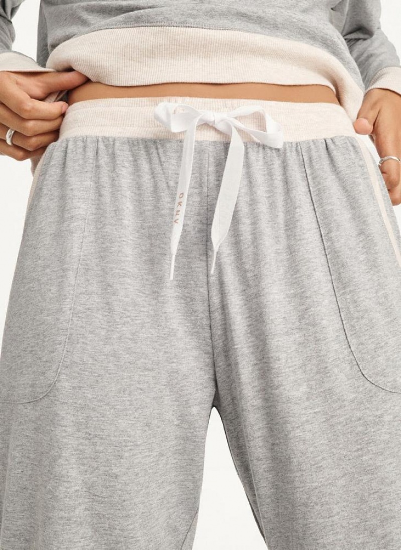 Grey Women's DKNY Top And Jogger Sleep Set Pajamas | Australia-D0463