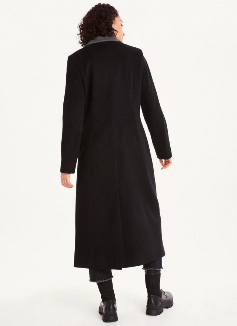 Grey Women's DKNY Two Tone Maxi Wool Coats | Australia-D1732