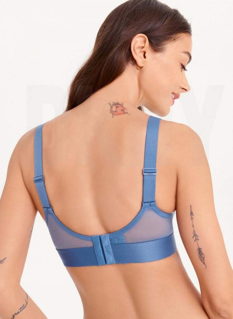 Grey / Blue Women's DKNY Sheers Triangle Bras | Australia-D0465